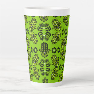 Hamsa Hand Protection Art Latte Mug