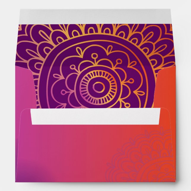 HAMSA HAND Red Baby Naming Matching Envelope (Back (Bottom))