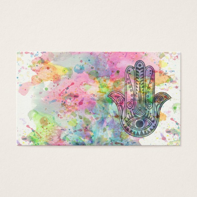 HAMSA Hand Symbol Colourful Watercolor (Front)