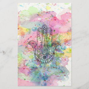 HAMSA Hand Symbol Colourful Watercolor