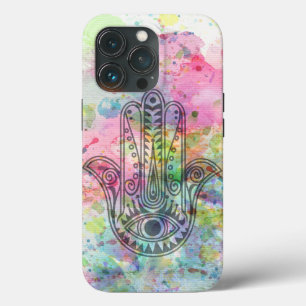 HAMSA Hand Symbol Colourful Watercolor iPhone 13 Pro Case