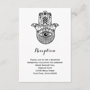 Hamsa hand Wedding Reception Info Card