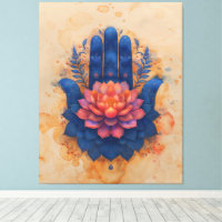 Hamsa Hand with Lotus Flower