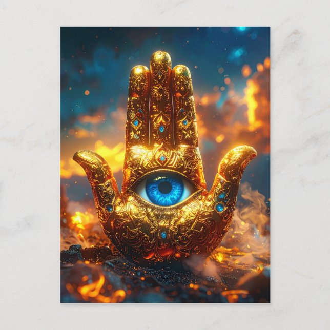 HAMSA HAND - ZEN BUDDHISM POSTCARD (Front)