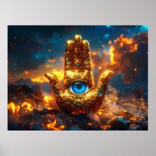HAMSA HAND - ZEN BUDDHISM POSTER