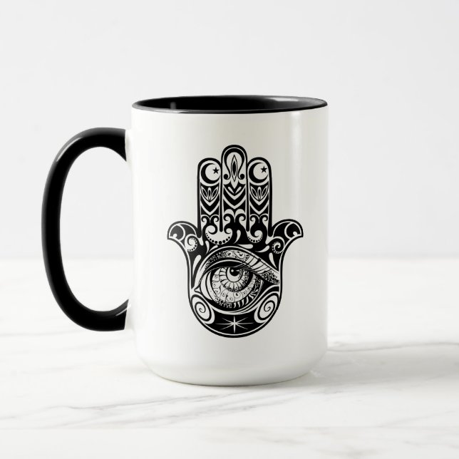 Hamsa Hand Zendoodle Mug (Left)