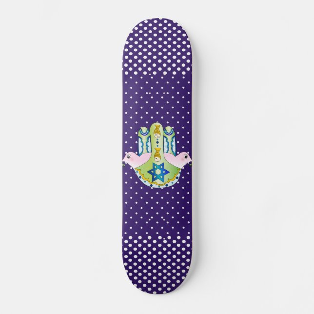 Hamsa judaica skateboard (Front)