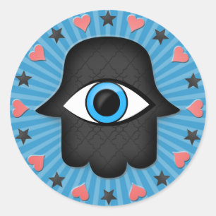 hamsa khamsa Eye in hand of the goddess Classic Round Sticker