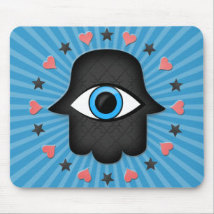 hamsa khamsa Eye in hand of the goddess Mouse Mat