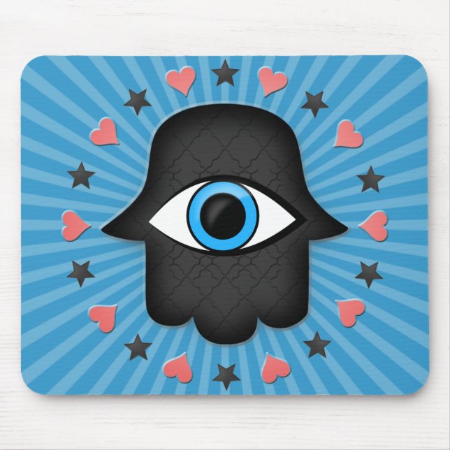 hamsa khamsa Eye in hand of the goddess Mouse Mat (Front)