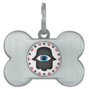 hamsa khamsa Eye in hand of the goddess Pet ID Tag