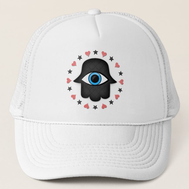hamsa khamsa Eye in hand of the goddess Trucker Hat (Front)