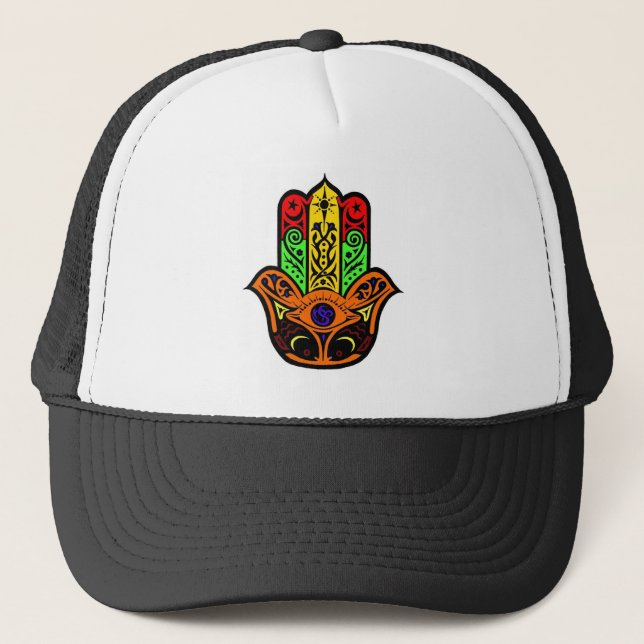 HAMSA multi colour Trucker Hat (Front)