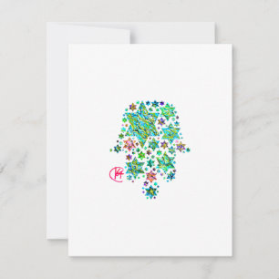 Hamsa of Jewish Stars Art RSVP Card