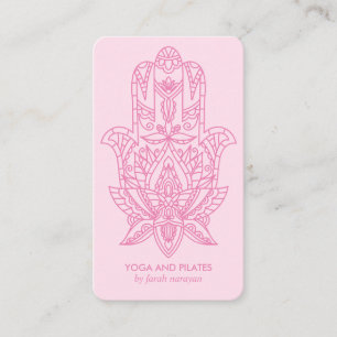 Hamsa   Pink Wellness spa massage yoga holistic Business Card