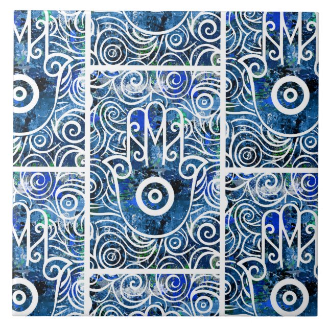 Hamsa Swirls Tile (Front)