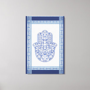 hamsa*tunis*morocco*henna*blue canvas print