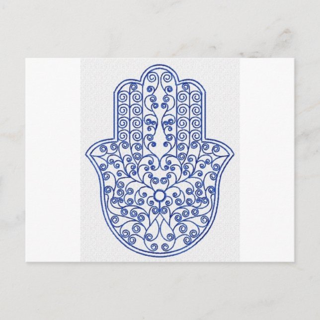 hamsa*tunis*morocco*henna*blue postcard (Front)