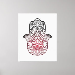 Hamsa with boho pattern  canvas print