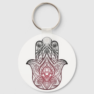 Hamsa with boho pattern   key ring