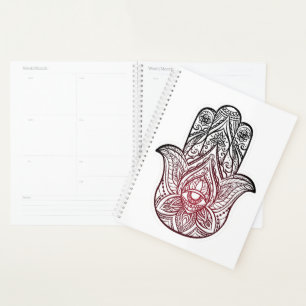 Hamsa with boho pattern planner
