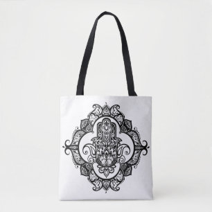 Hamsa With Ethnic Ornaments Doodle 2 Tote Bag