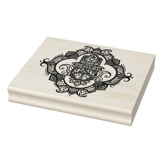 Hamsa With Ethnic Ornaments Doodle Rubber Stamp (Stamp)