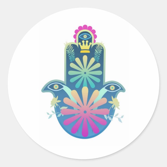 Hamsah Classic Round Sticker (Front)