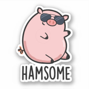 Hamsome Funny Pig Pun 