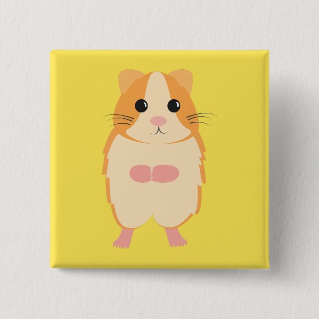 Hamster 15 Cm Square Badge (Front)