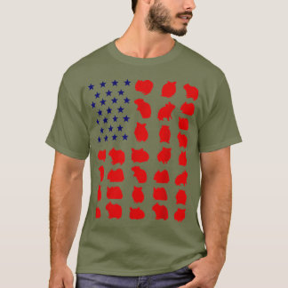 Hamster American Flag 4th Of July Lover USA T-Shirt