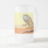 hamster and green iguana frosted glass beer mug (Front Right)
