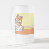 hamster and green iguana frosted glass beer mug (Front Left)