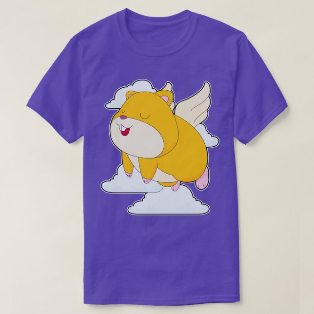 Hamster Angel wings Clouds T-Shirt (Design Front)