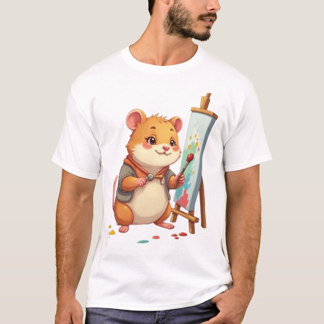 Hamster Artist – Creative TinyFur T-Shirt (Front)