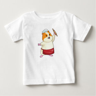 Hamster as Baker with Rolling pin Baby T-Shirt