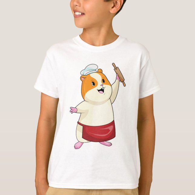 Hamster as Baker with Rolling pin T-Shirt (Front)