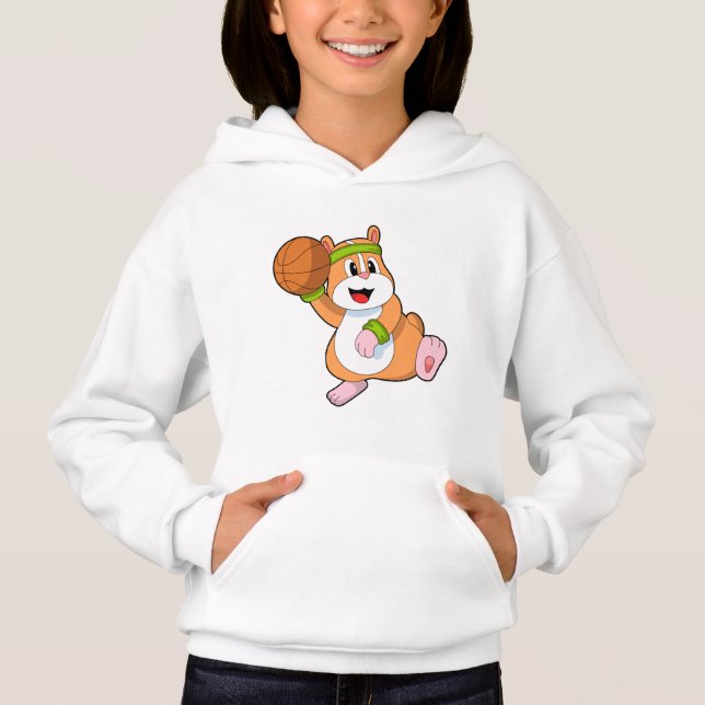 Hamster as Basketball player with Basketball (Front)