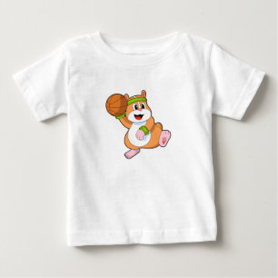Hamster as Basketball player with Basketball Baby T-Shirt