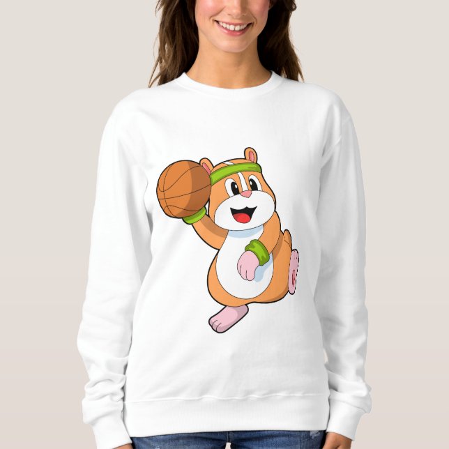 Hamster as Basketball player with Basketball Sweatshirt (Front)