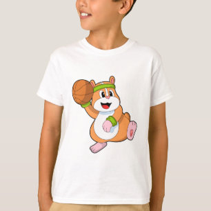 Hamster as Basketball player with Basketball T-Shirt