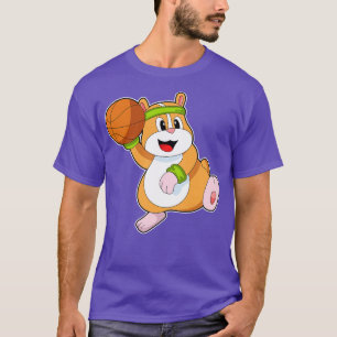 Hamster as Basketball player with Basketball T-Shirt