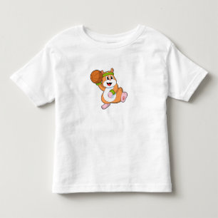 Hamster as Basketball player with Basketball Toddler T-Shirt