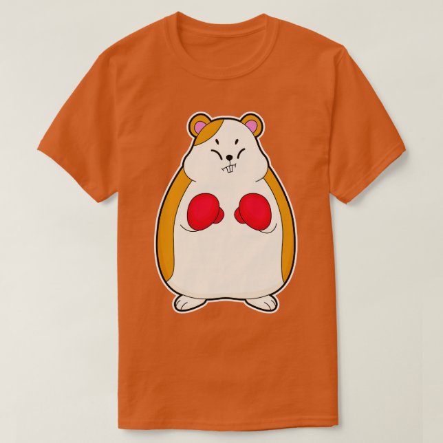 Hamster as Boxer with Boxing gloves T-Shirt (Design Front)