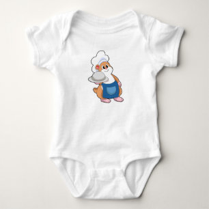 Hamster as Cook with Platter Baby Bodysuit