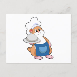 Hamster as Cook with Platter Postcard