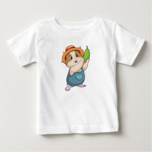 Hamster as Farmer with Zucchini Baby T-Shirt