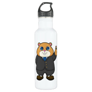 Hamster as Groom with Wedding ring 710 Ml Water Bottle