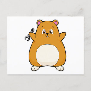 Hamster as Mechanic with Wrench Postcard