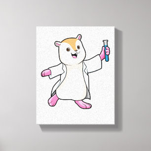 Hamster as Scientist with Test tube Canvas Print